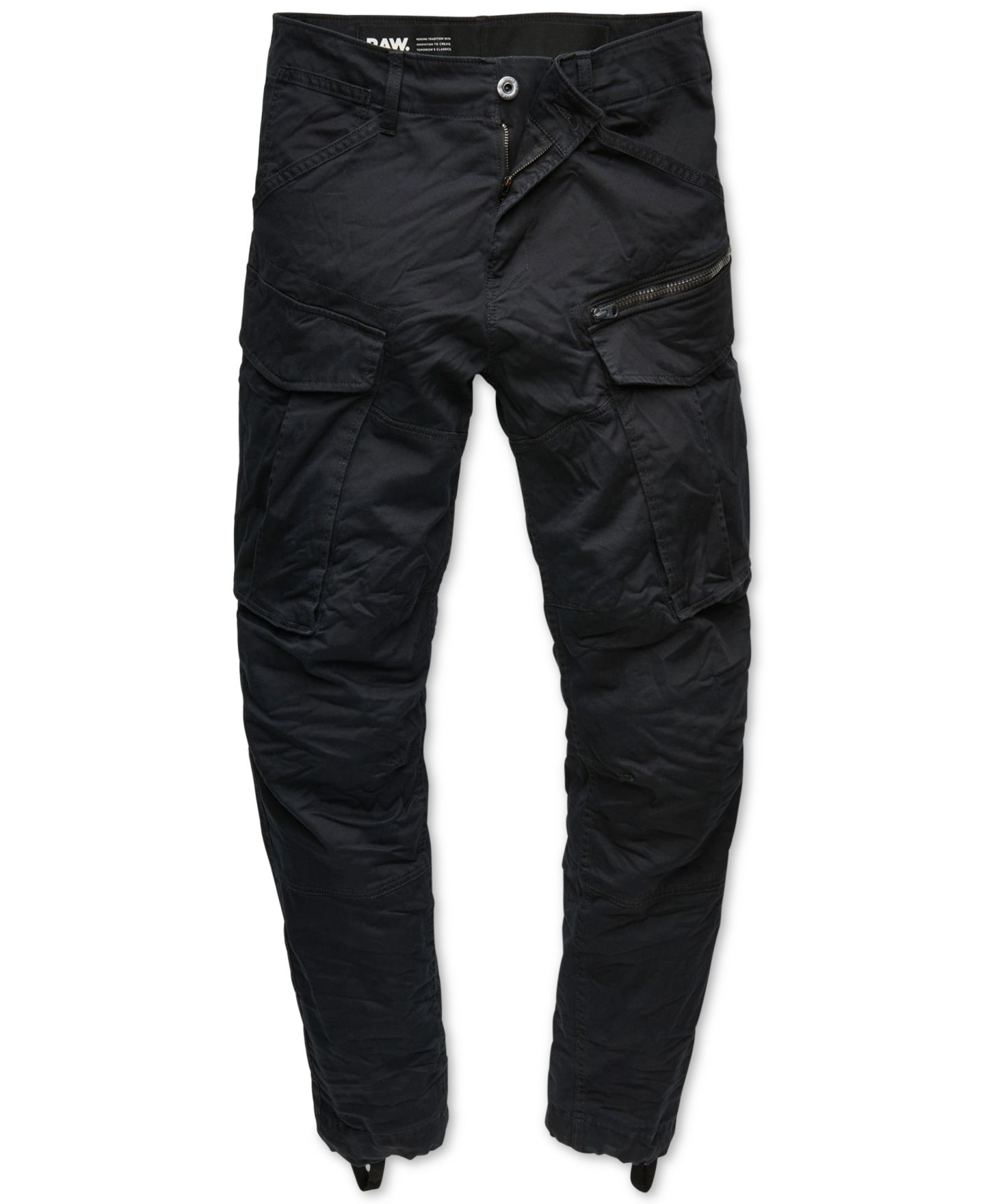 Мужские брюки G-Star Raw Rovic Zip 3D Straight Tapered Cargo Pant, цвет: Тёмный чёрный — фото 6