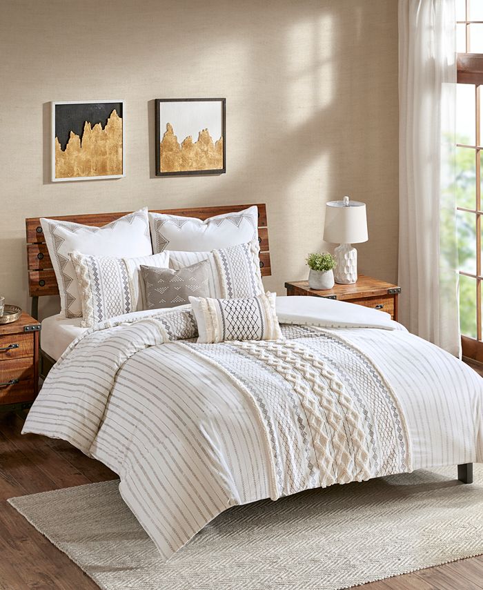 INK+IVY Imani 3Pc. Full/Queen Cotton Duvet Cover Mini Set Macy's