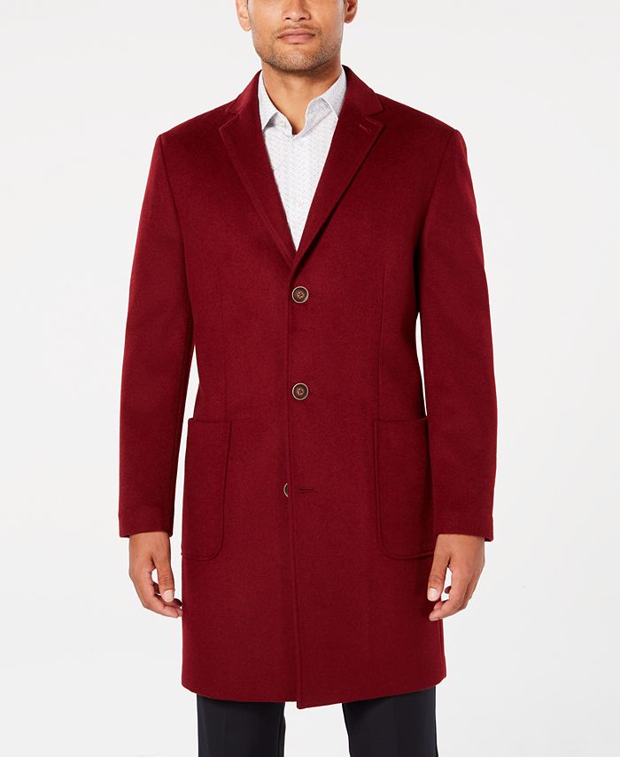 Tallia Men's Slim-Fit Solid Overcoat - Macy's