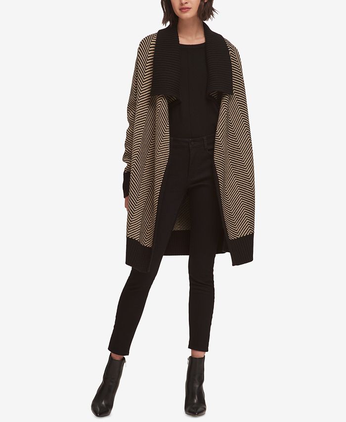 DKNY Herringbone Sweater Coat, Created for Macy's - Macy's