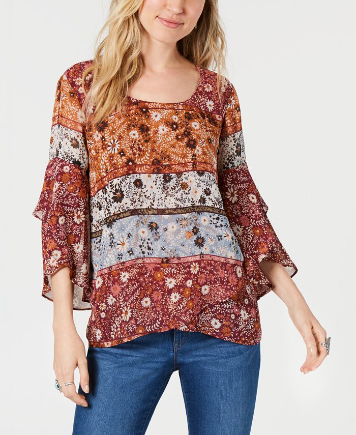 Style & Co Mixed-Print Top, Created for Macy's - Macy's