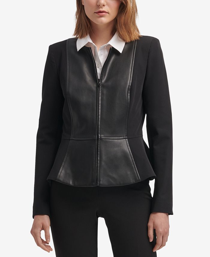 DKNY MixedMedia Peplum Jacket Macy's