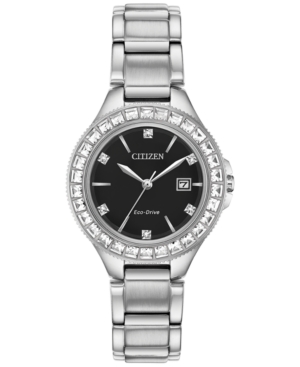 image of Citizen Eco-Drive Women-s Silhouette Crystal Stainless Steel Bracelet Watch 31mm