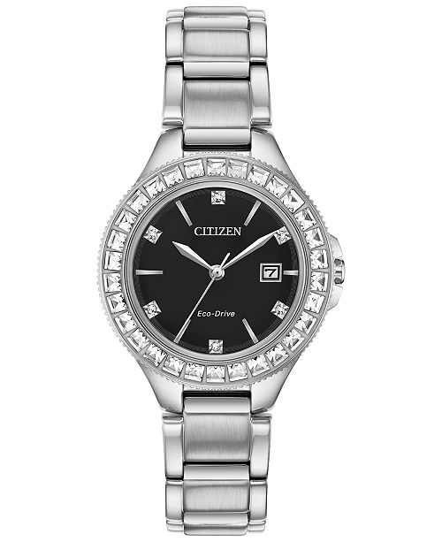 Citizen Eco Drive Women S Silhouette Crystal Stainless Steel Bracelet Watch 31mm Reviews All Fine Jewelry Jewelry Watches Macy S