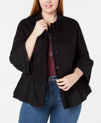 macys plus size denim jacket