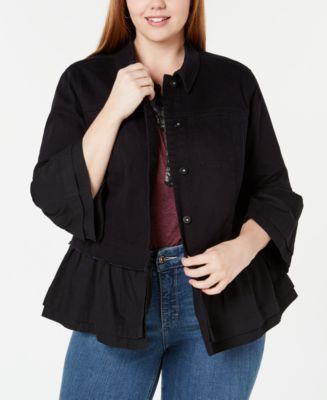 Style & Co Plus Size Tiered Denim Jacket, Created for Macy's - Macy's