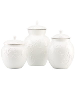 Lenox Canisters, Set of 3 Opal Innocence Carved