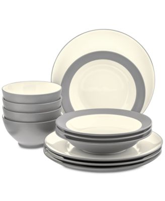 Colorwave Coupe 12-Piece Dinnerware Set, Service for 4