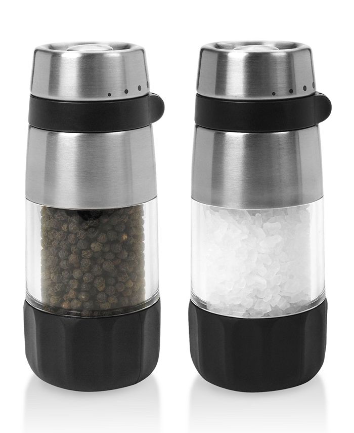 Travel Stainless Salt and Pepper Grinder Set