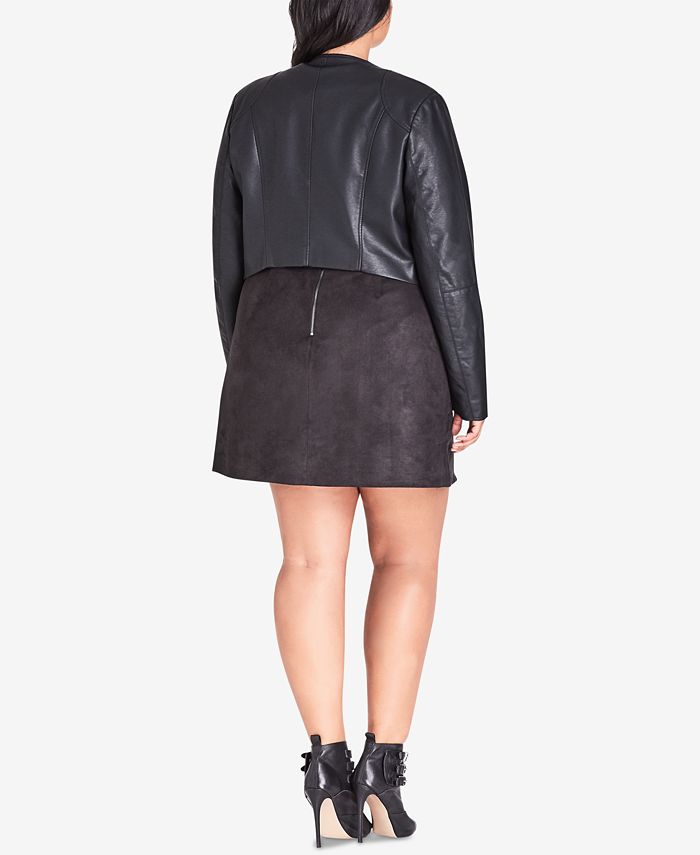 City Chic Trendy Plus Size FauxLeather Bolero Jacket Macy's