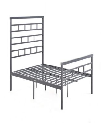 Hodedah Complete Metal Queen-Size Bed With Headboard, Footboard, Slats ...