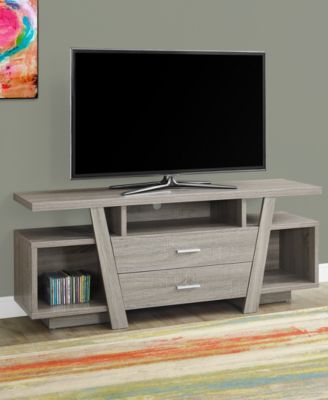 60"L Tv Stand With 2 Drawers in Dark Taupe