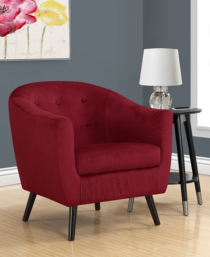 Monarch Specialties Accent Chair Red Mosaic Velvet Macy's