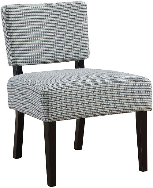 Monarch Specialties Abstract Dot Fabric Accent Chair In Light Blue