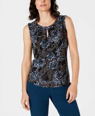 Kasper - Printed Keyhole-Neck Shell