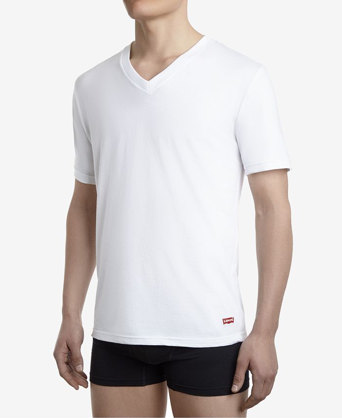 Levi's Men's 4Pk. Cotton VNeck Undershirts, Created for Macy's Macy's