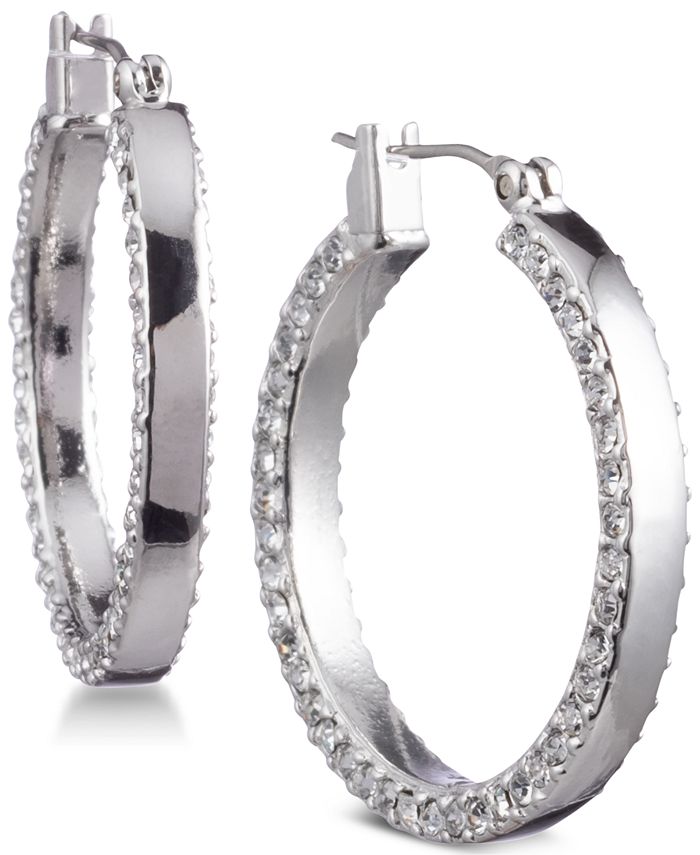 DKNY 1" Pavé Hoop Earrings, Created for Macy's Macy's