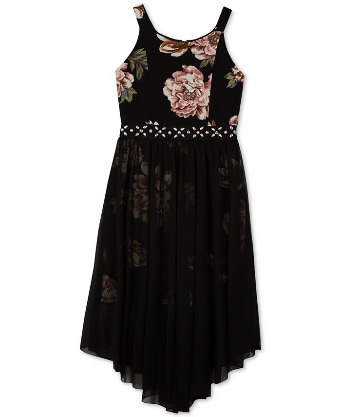 Robe Fille BCX Style A-Line Sans Manches à Imprimé Floral – Blanc été