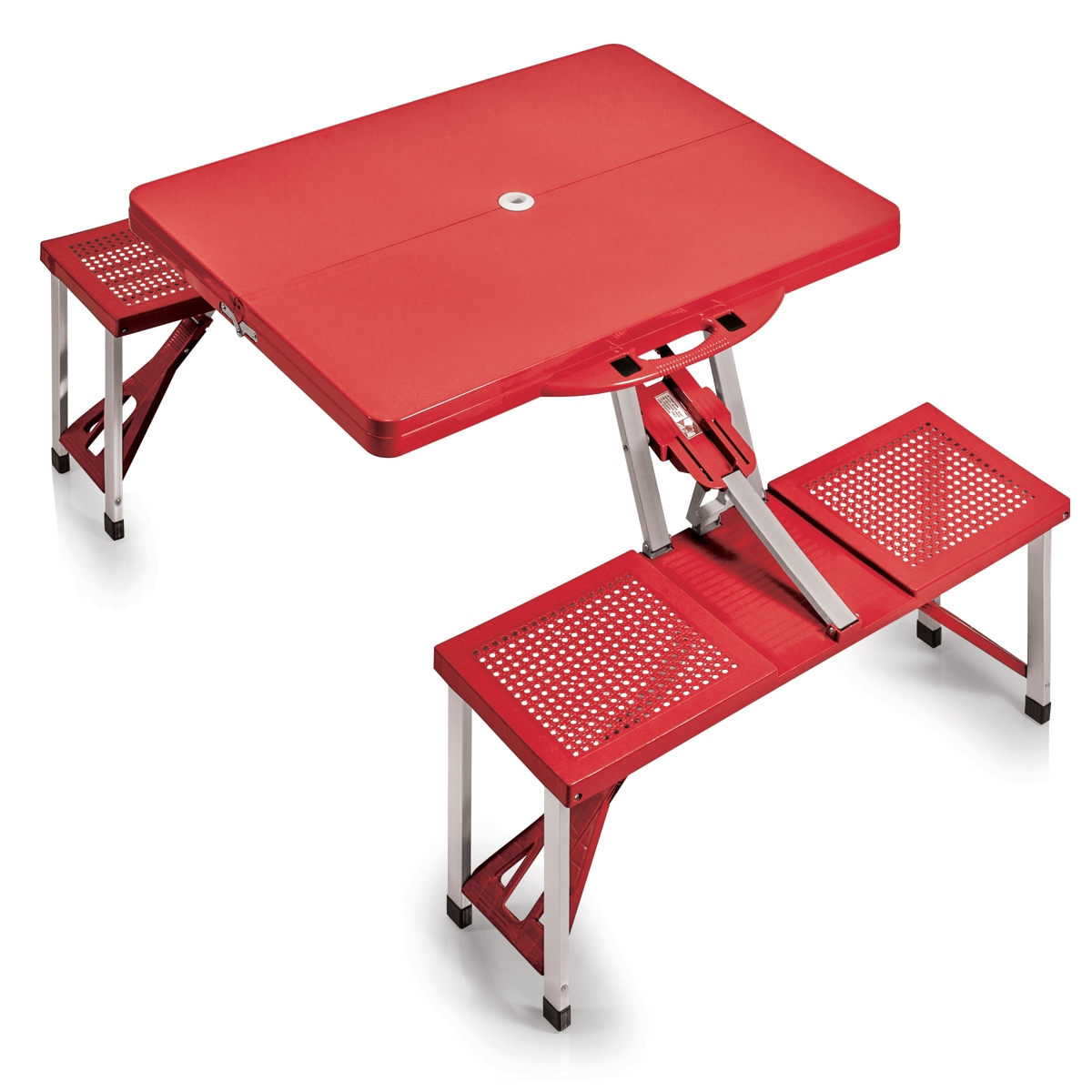 by Picnic Time Picnic Table Portable Folding Table with Seats - Red