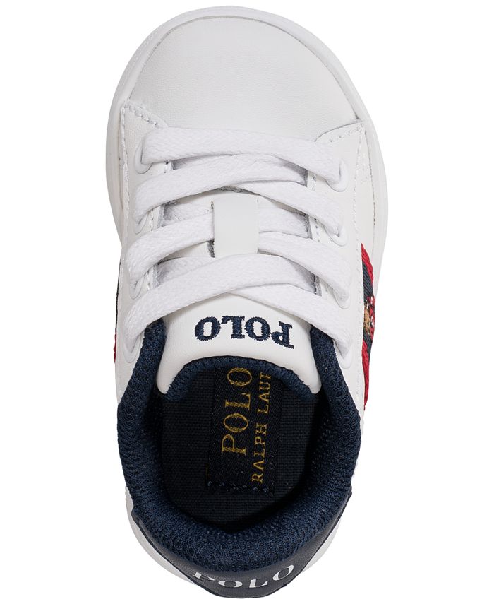 Ralph Lauren Quilton Bear Baby Boys Sneakers In White 1
