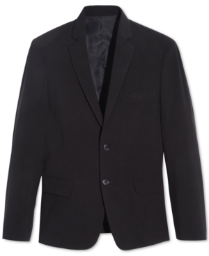 Shop Calvin Klein Big Boys Husky Stretch Suit Jacket In Black