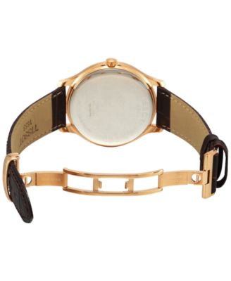 Men's Swiss Tradition Brown Leather Strap Watch 42mm