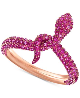 Swarovski Rose Gold Tone Crystal Snake Ring Macy s