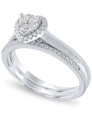 image of Diamond Heart Halo Bridal Set (1/3 ct. t.w.) in 14k White Gold