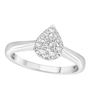 image of Diamond Pear Halo Ring (1/3 ct. t.w.) in 14k White Gold