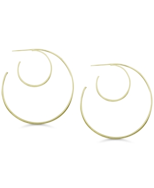 Essentials Large Double Circle Medium Hoop Earrings in Silver or Gold-Plate
