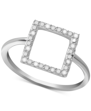 image of Diamond Square Ring (1/10 ct. t.w.) in Sterling Silver