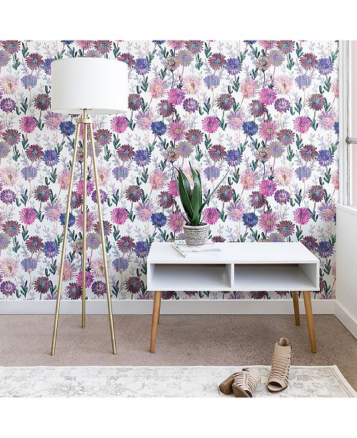 Deny Designs Schatzi Brown Gillian Floral White 2 X4 Wallpaper