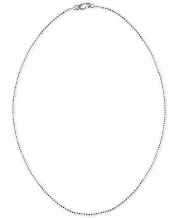 Alex Woo - Side Cross Beaded Pendant Necklace in Sterling Silver