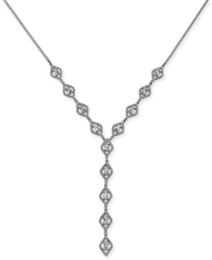 image of Inc Silver-Tone Crystal Lariat Necklace, 18