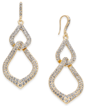 image of Inc Gold-Tone Pave Interlocking Link Drop Earrings, Created for Macy-s