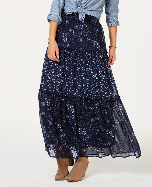 Style & Co Tiered Printed Maxi Skirt, Created for Macy's Skirts