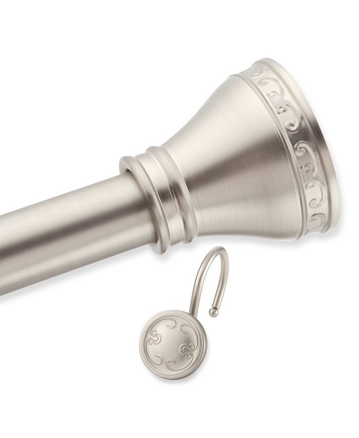 Elegant Home Fashions Touch Up Decorative Shower Rod and Hooks Set