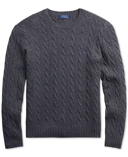Polo Ralph Lauren Men's Cashmere Wool Blend Cable-Knit Sweater ...