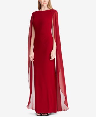 Lauren Ralph Lauren Georgette Cape Gown Macy s