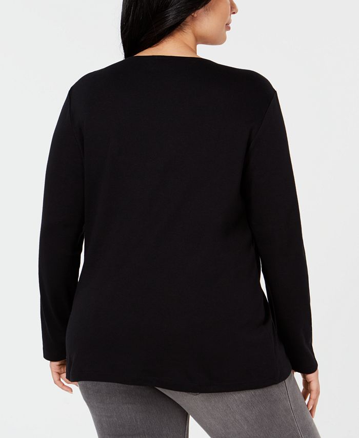 Karen Scott Plus Size Cotton Holiday-Bike T-Shirt, Created for Macy's ...