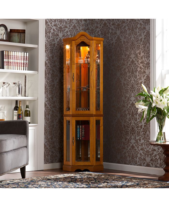 Southern Enterprises Lighted Corner Curio & Reviews Furniture Macy's