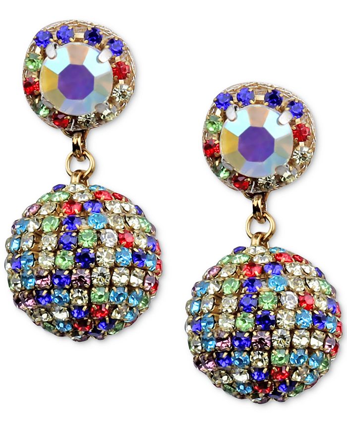 Deepa SilverTone Crystal Ball Drop Earrings Macy's
