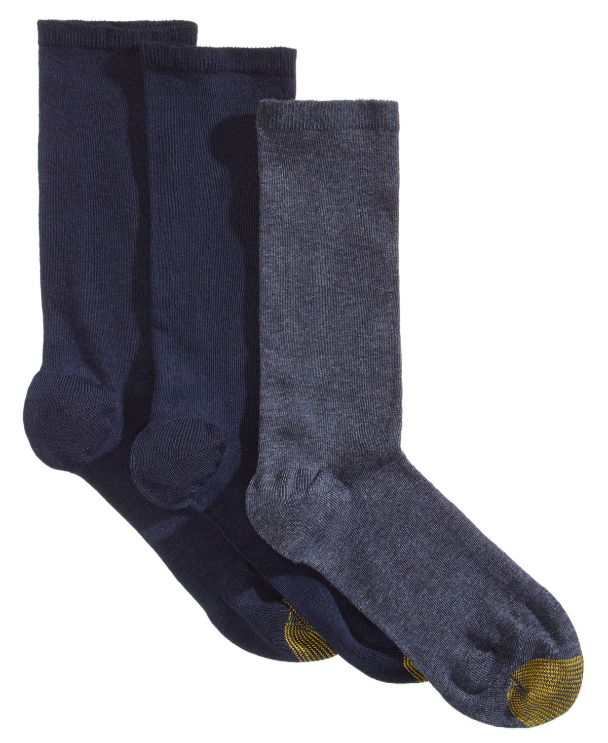 Shop Gold Toe Women's Flat-knit 3-pk. Crew Socks In Asst - New Navy,denim,new Navy