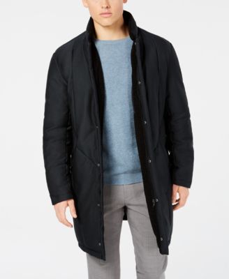 DKNY - Men's Dewitt Slim-Fit Navy Puffer Overcoat
