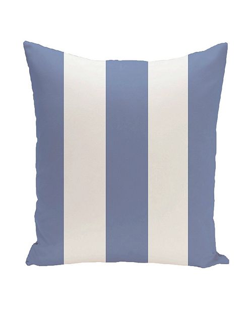 E By Design 16 Inch Light Blue Decorative Striped Throw Pillow