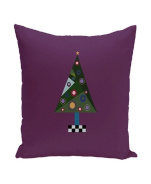 E By Design 16 Inch Purple Decorative Christmas Throw Pillow