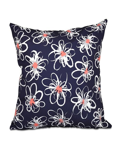 E By Design Penelope Floral 16 Inch Navy Blue And Orange