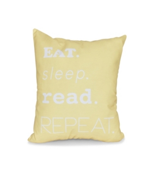 E By Design My Mantra 16 Inch Yellow Decorative Word Print Throw Pillow
