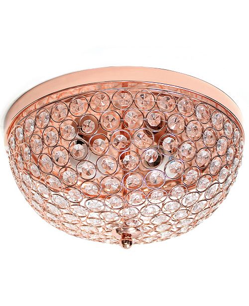 All The Rages Elegant Designs 2 Light Elipse Crystal Flush Mount
