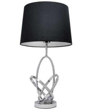 All The Rages Elegant Designs Mod Art Polished Chrome Table Lamp With Black Shade